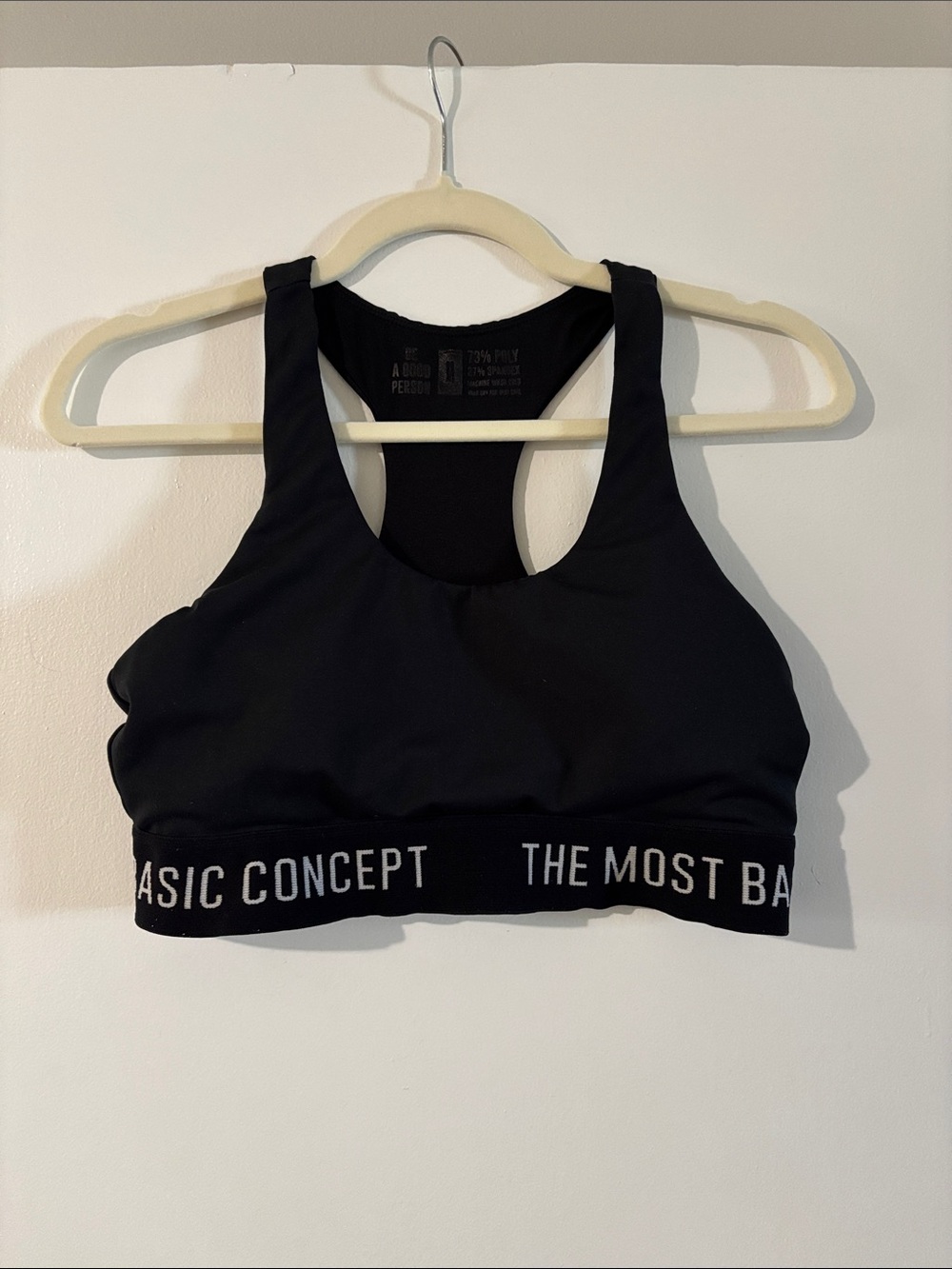 Black Racerback Sports Bra with Branded Elastic